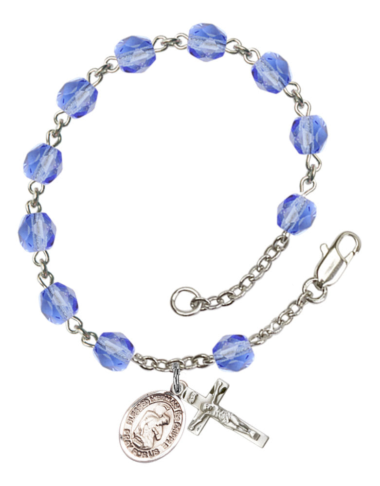 Blessed Herman The Cripple Rosary Bracelet With 6MM Fire Polished Beads (RB6000AMS9403)