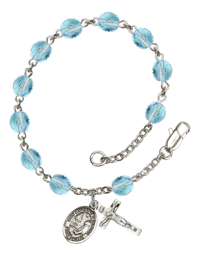 St. Catherine of Bologna Rosary Bracelet With 6MM Fire Polished Beads (RB6000AMS9354)