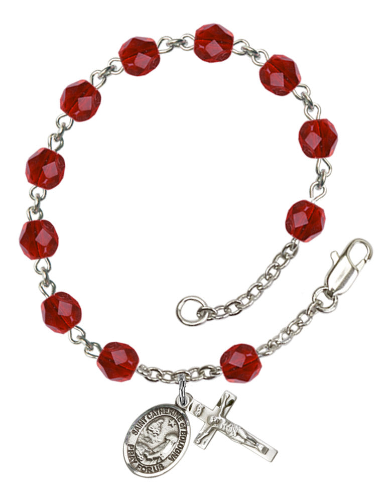 St. Catherine of Bologna Rosary Bracelet With 6MM Fire Polished Beads (RB6000AMS9354)