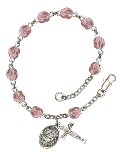 St. Catherine of Sweden Rosary Bracelet With 6MM Fire Polished Beads (RB6000AMS9336)