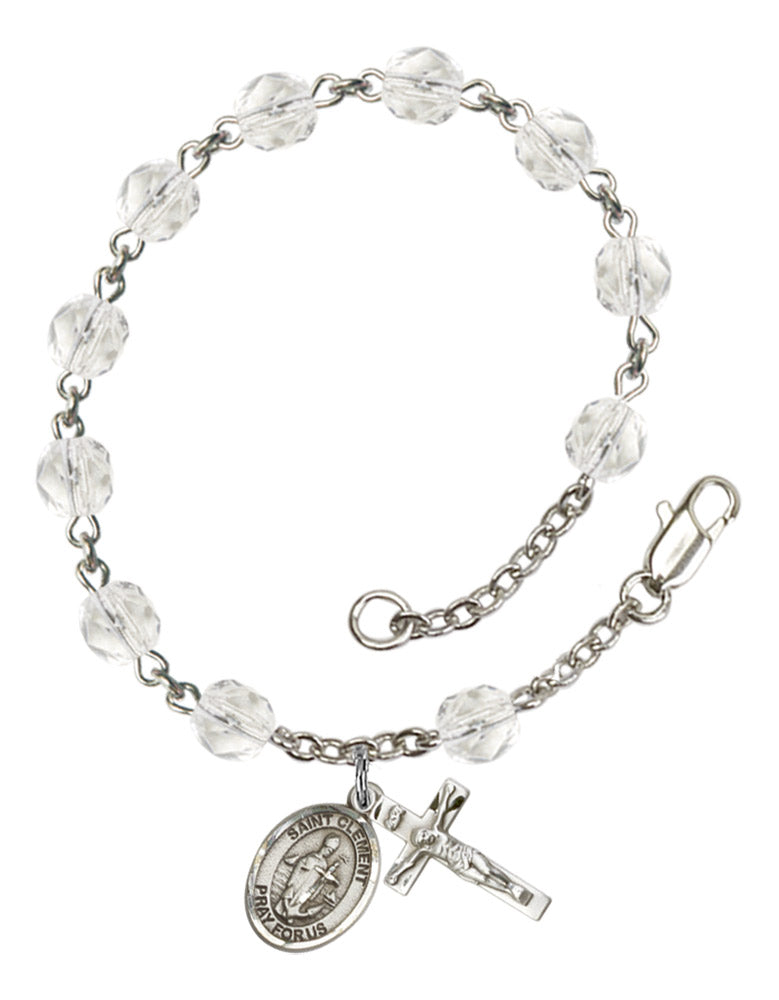 St. Clement Rosary Bracelet With 6MM Fire Polished Beads (RB6000AMS9340)
