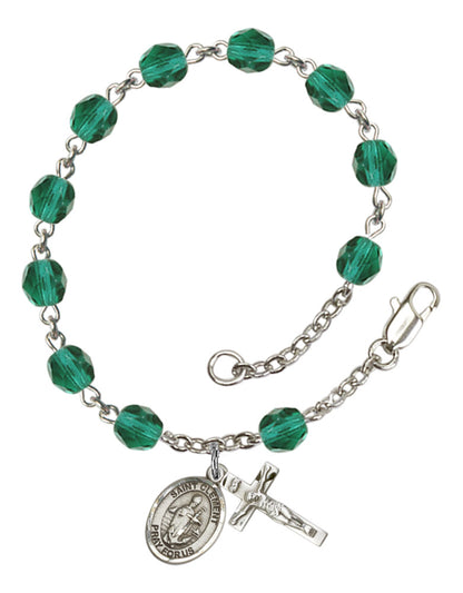 St. Clement Rosary Bracelet With 6MM Fire Polished Beads (RB6000AMS9340)