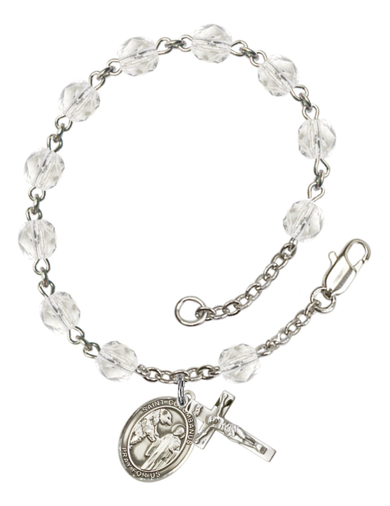 St. Columbanus Rosary Bracelet With 6MM Fire Polished Beads (RB6000AMS9321)