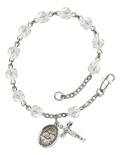 Sts. Cosmas & Damian Rosary Bracelet With 6MM Fire Polished Beads (RB6000AMS9132)