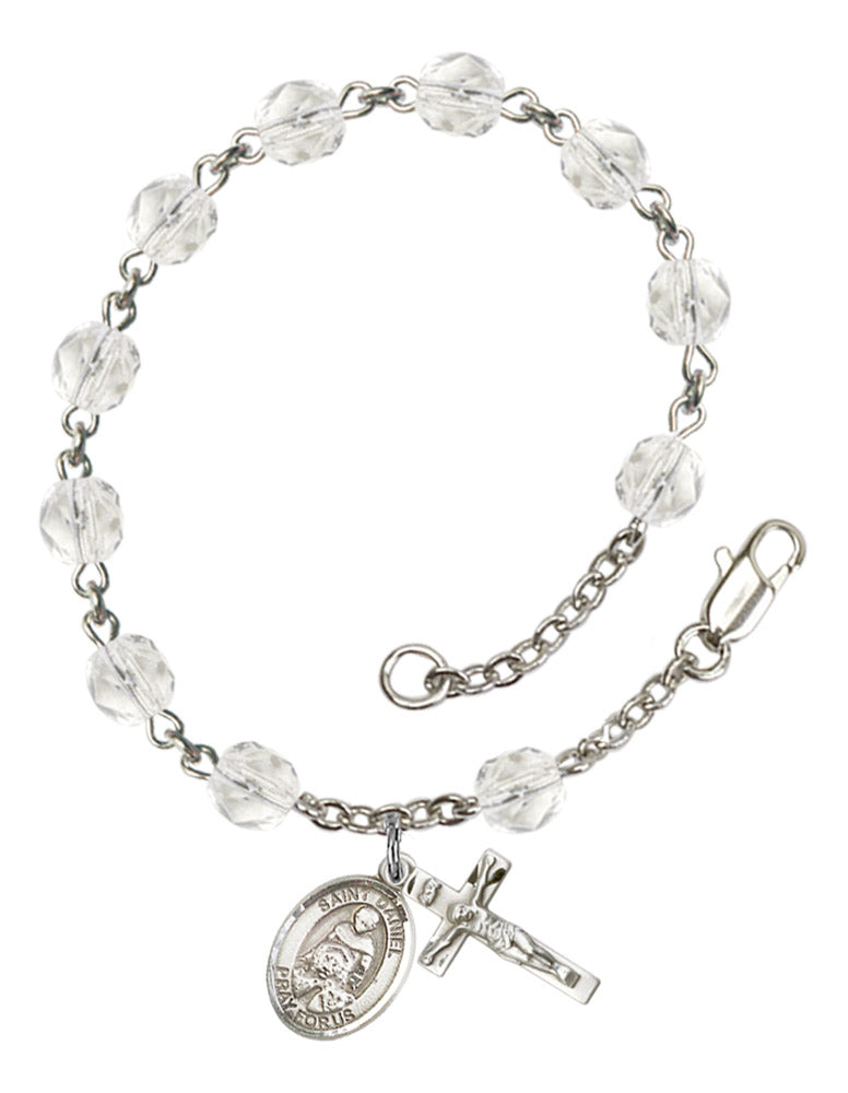 St. Daniel Rosary Bracelet With 6MM Fire Polished Beads (RB6000AMS9024)