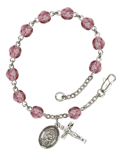 St. Deborah Rosary Bracelet With 6MM Fire Polished Beads (RB6000AMS9286)