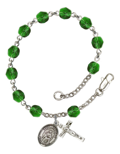 St. Deborah Rosary Bracelet With 6MM Fire Polished Beads (RB6000AMS9286)