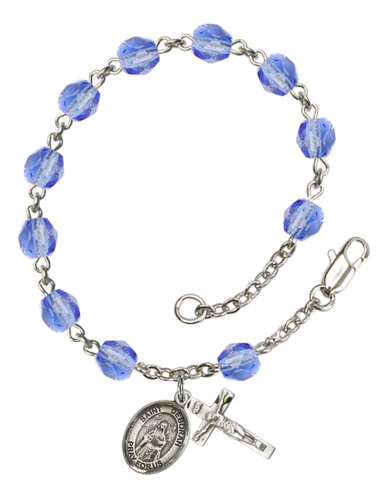 St. Deborah Rosary Bracelet With 6MM Fire Polished Beads (RB6000AMS9286)