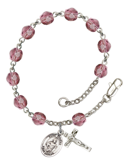 St. Dismas Rosary Bracelet With 6MM Fire Polished Beads (RB6000AMS9418)