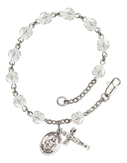 St. Dismas Rosary Bracelet With 6MM Fire Polished Beads (RB6000AMS9418)