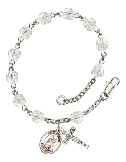 St. Drogo Rosary Bracelet With 6MM Fire Polished Beads (RB6000AMS9386)