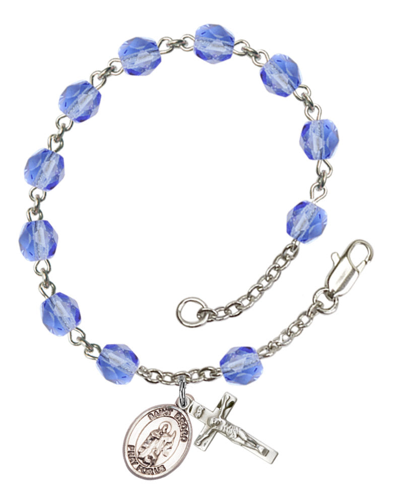 St. Drogo Rosary Bracelet With 6MM Fire Polished Beads (RB6000AMS9386)