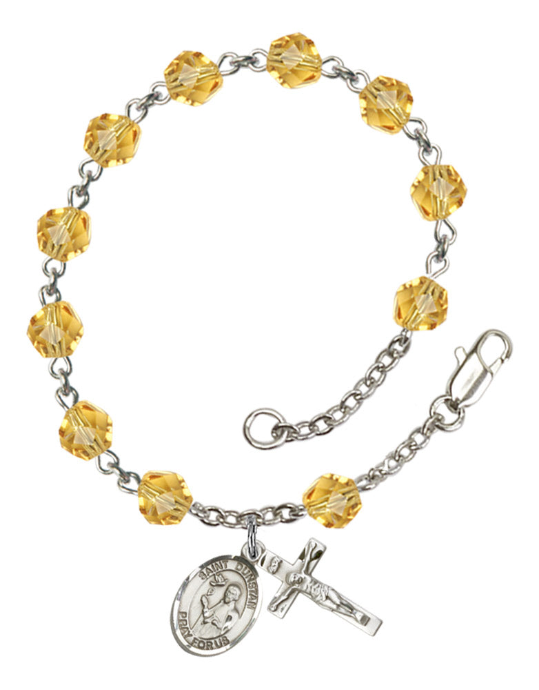 St. Dunstan Rosary Bracelet With 6MM Fire Polished Beads (RB6000AMS9355)