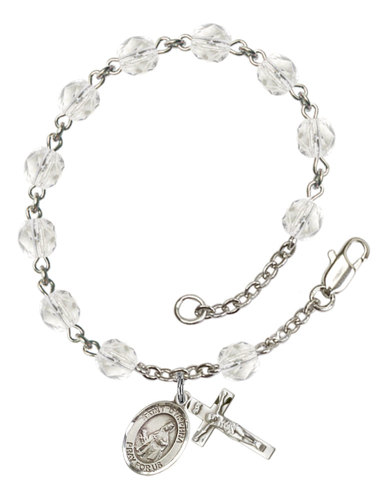 St. Dymphna Rosary Bracelet With 6MM Fire Polished Beads (RB6000AMS9032)