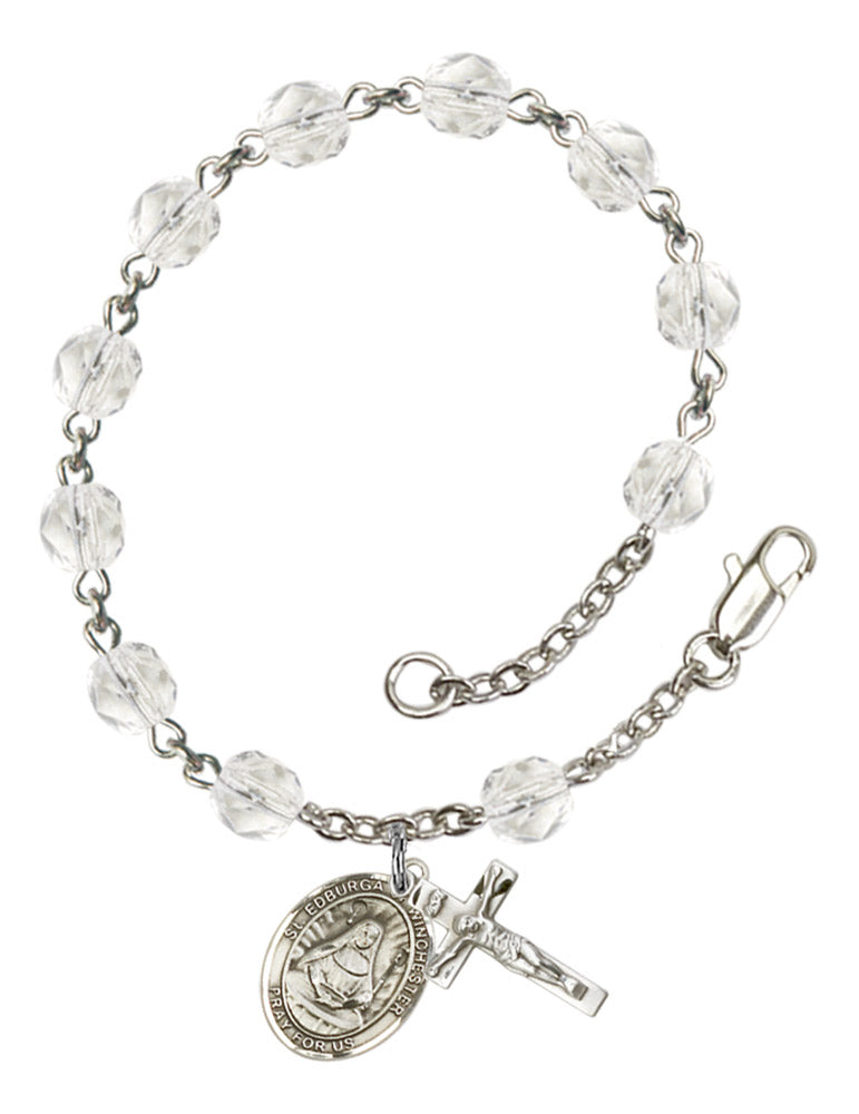 St. Edburga of Winchester Rosary Bracelet With 6MM Fire Polished Beads (RB6000AMS9324)