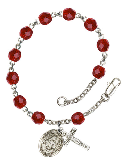 St. Edburga of Winchester Rosary Bracelet With 6MM Fire Polished Beads (RB6000AMS9324)
