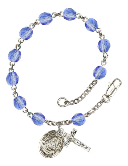St. Edburga of Winchester Rosary Bracelet With 6MM Fire Polished Beads (RB6000AMS9324)