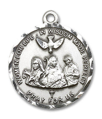 3-Doctors Medal - Sterling Silver 1" x 7/8" Round Pendant (0060SS)