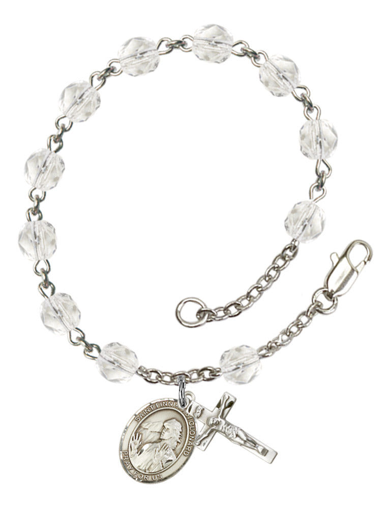 St. Finnian of Clonard Rosary Bracelet With 6MM Fire Polished Beads (RB6000AMS9308)