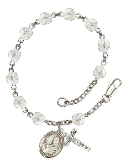 St. Finnian of Clonard Rosary Bracelet With 6MM Fire Polished Beads (RB6000AMS9308)