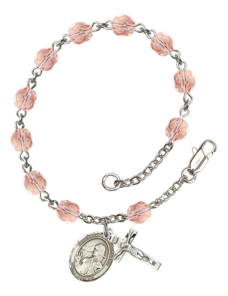 St. Finnian of Clonard Rosary Bracelet With 6MM Fire Polished Beads (RB6000AMS9308)