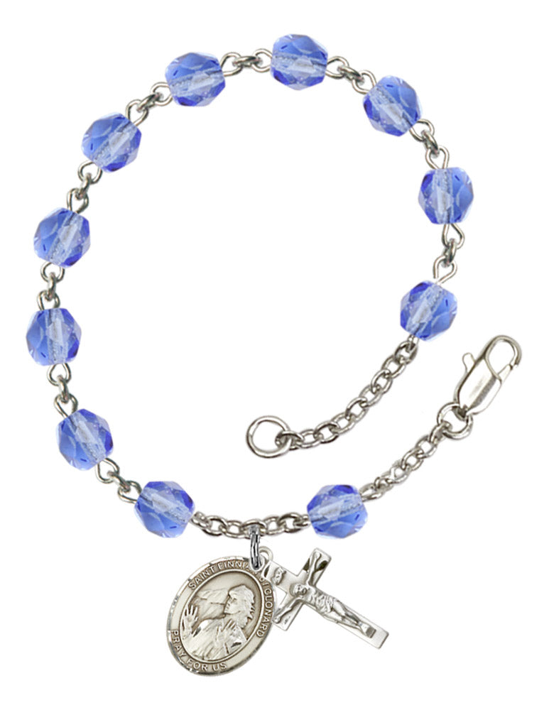 St. Finnian of Clonard Rosary Bracelet With 6MM Fire Polished Beads (RB6000AMS9308)