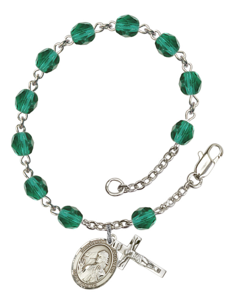 St. Finnian of Clonard Rosary Bracelet With 6MM Fire Polished Beads (RB6000AMS9308)
