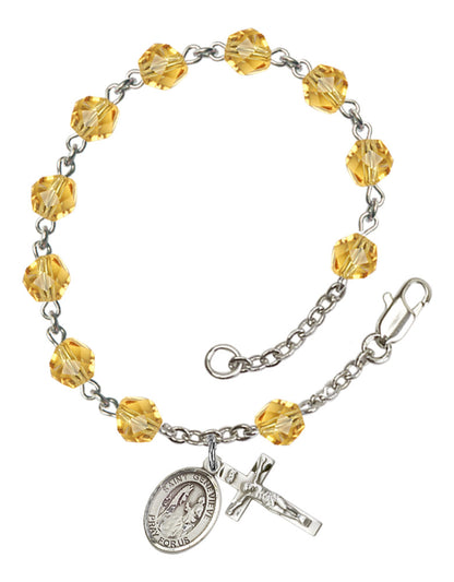 St. Genevieve Rosary Bracelet With 6MM Fire Polished Beads (RB6000AMS9041)