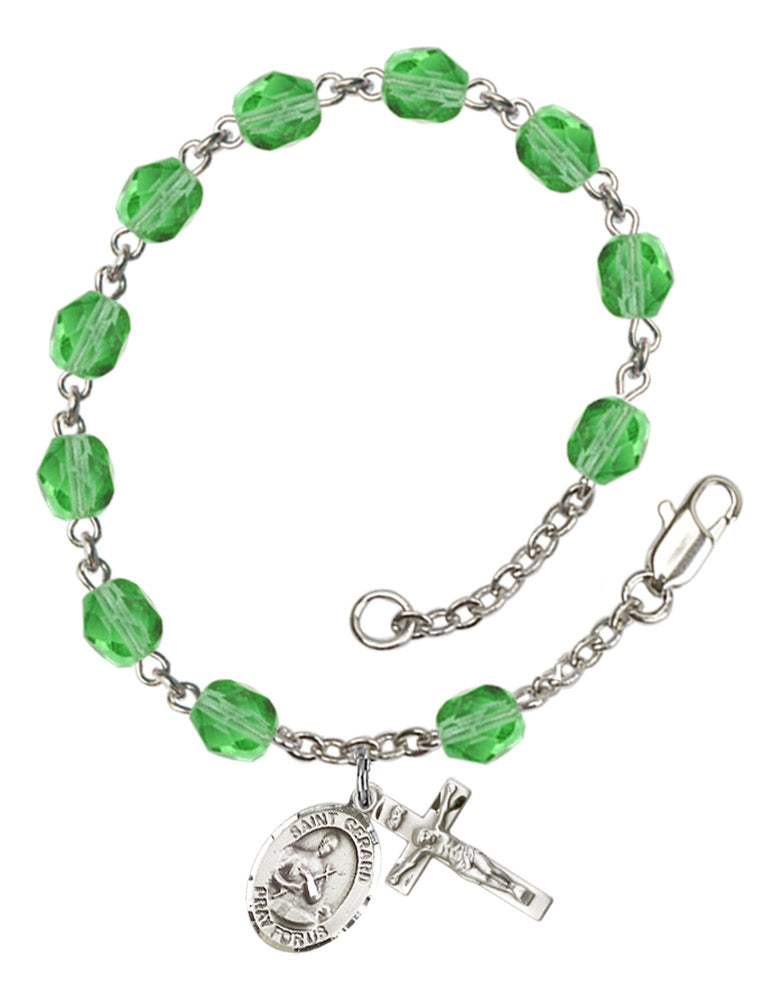 St. Gerard Majella Rosary Bracelet With 6MM Fire Polished Beads (RB6000AMS9042)