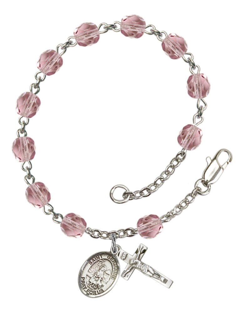 St. Germaine Cousin Rosary Bracelet With 6MM Fire Polished Beads (RB6000AMS9211)