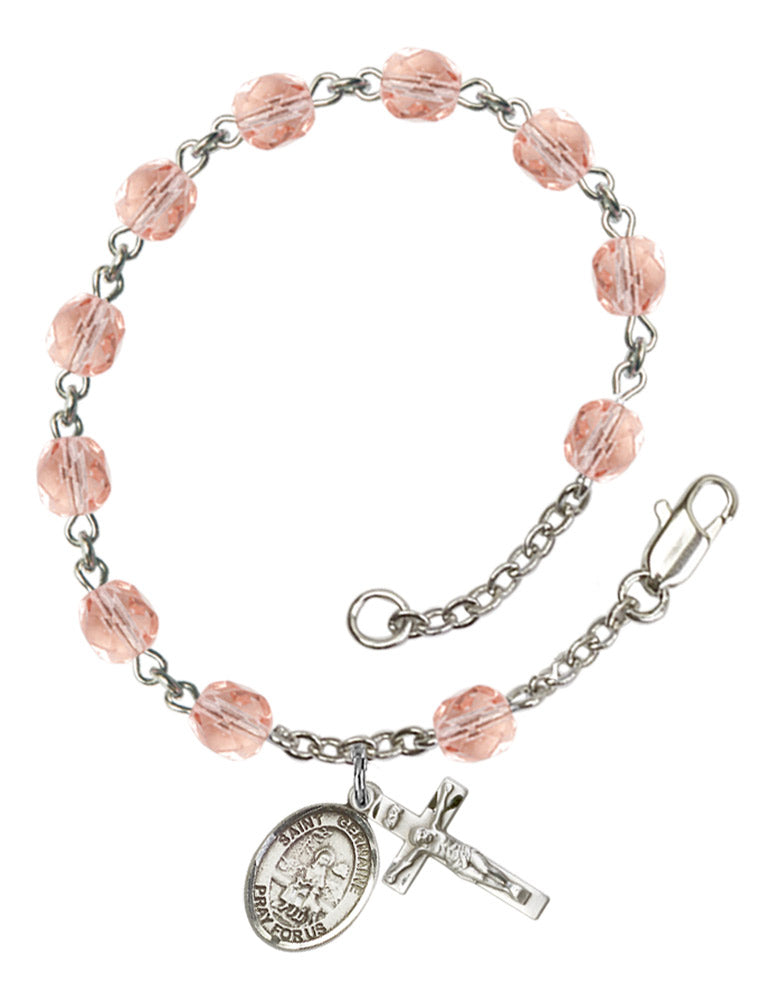 St. Germaine Cousin Rosary Bracelet With 6MM Fire Polished Beads (RB6000AMS9211)