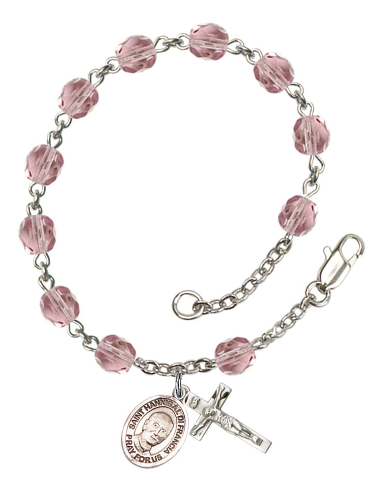 St. Hannibal Rosary Bracelet With 6MM Fire Polished Beads (RB6000AMS9327)