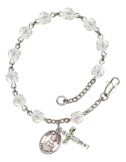 St. Honorius of Amiens Rosary Bracelet With 6MM Fire Polished Beads (RB6000AMS9376)