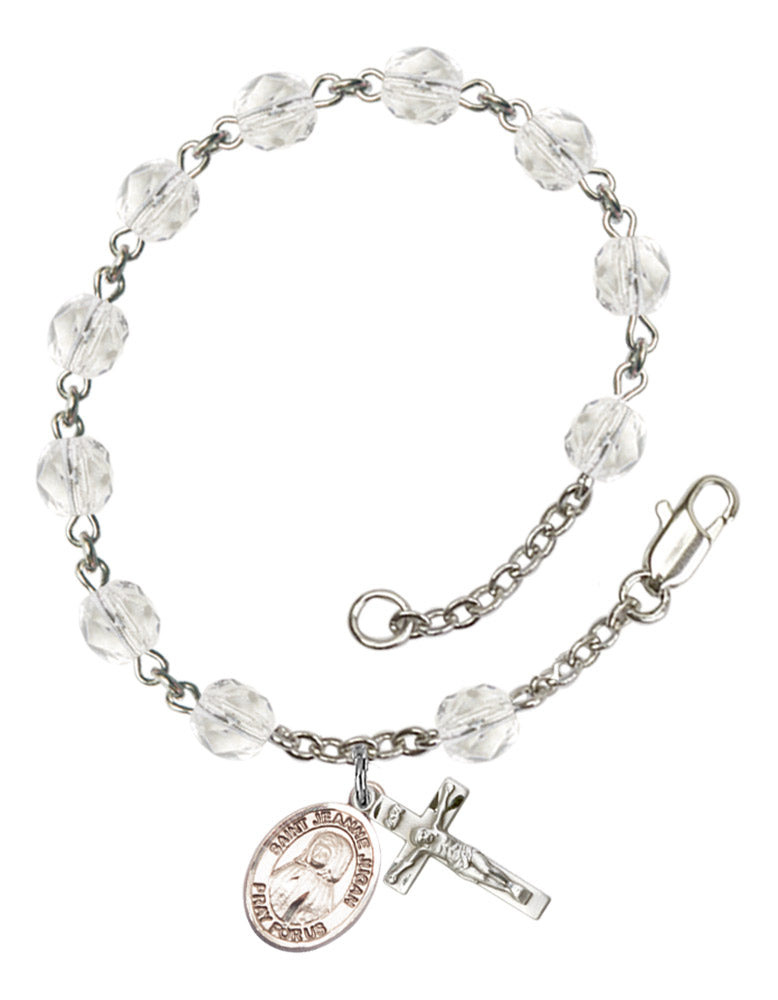 St. Jeanne Jugan Rosary Bracelet With 6MM Fire Polished Beads (RB6000AMS9409)