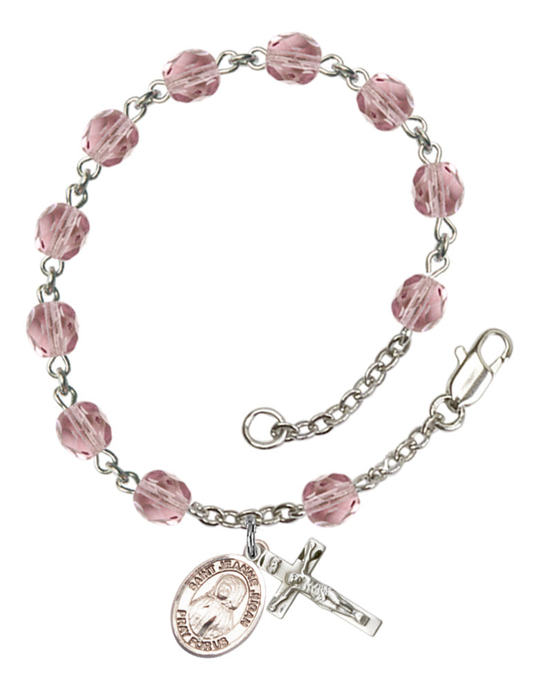 St. Jeanne Jugan Rosary Bracelet With 6MM Fire Polished Beads (RB6000AMS9409)