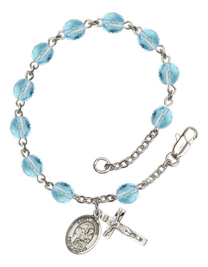 St. Jerome Rosary Bracelet With 6MM Fire Polished Beads (RB6000AMS9135)