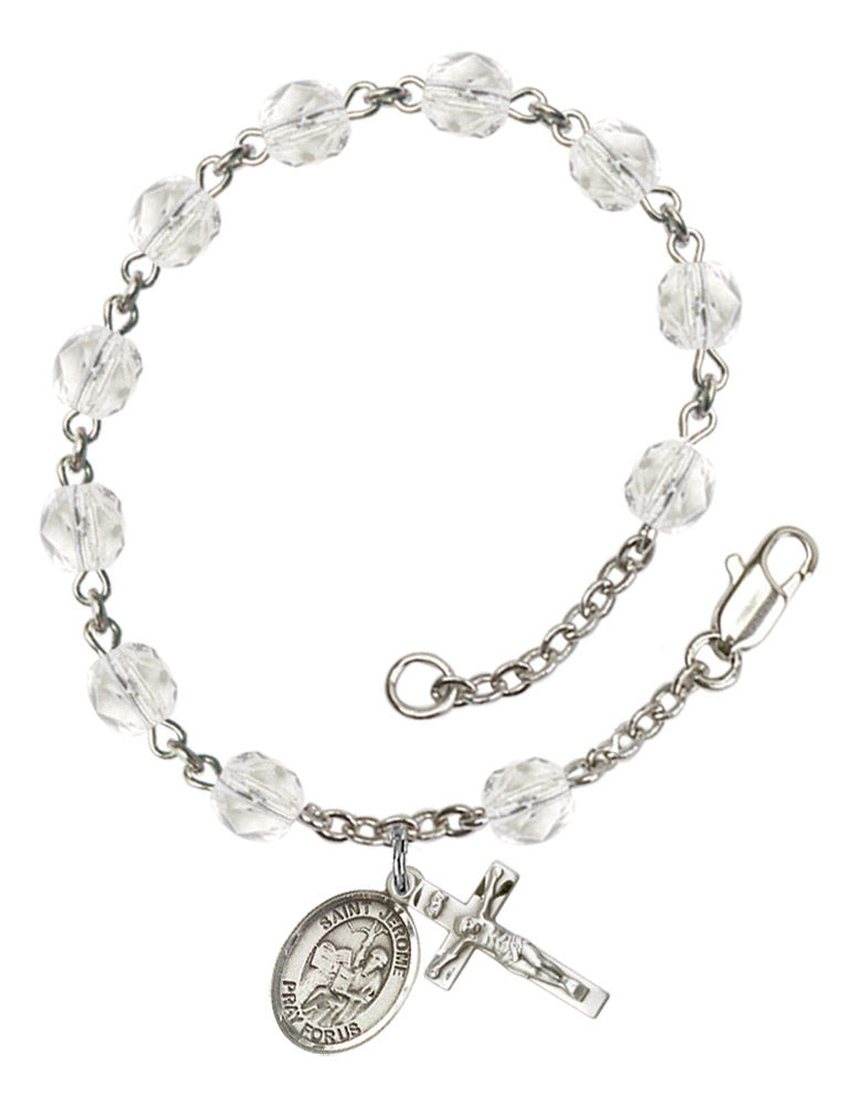 St. Jerome Rosary Bracelet With 6MM Fire Polished Beads (RB6000AMS9135)
