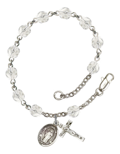 St. Joseph The Worker Rosary Bracelet With 6MM Fire Polished Beads (RB6000AMS9220)