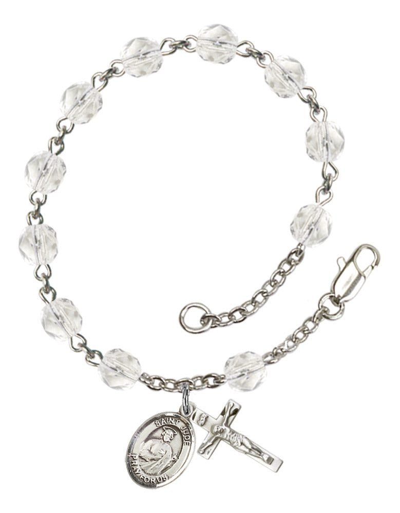 St. Jude Thaddeus Rosary Bracelet With 6MM Fire Polished Beads (RB6000AMS9060)