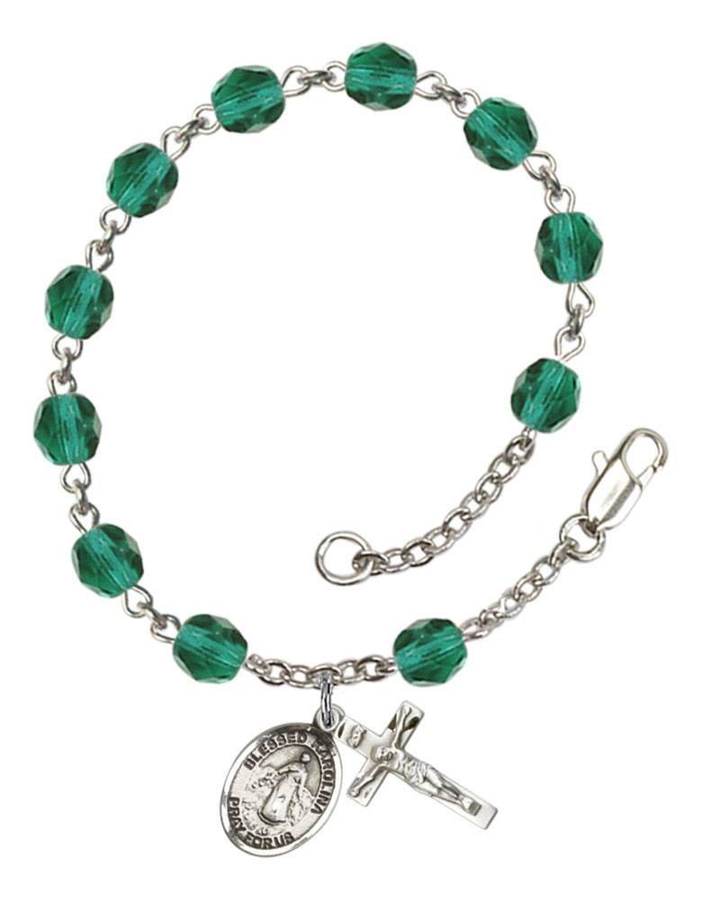 Blessed Karolina Kozkowna Rosary Bracelet With 6MM Fire Polished Beads (RB6000AMS9283)