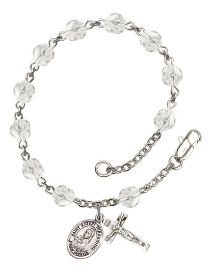 St. Kateri Tekakwitha Rosary Bracelet With 6MM Fire Polished Beads (RB6000AMS9438)