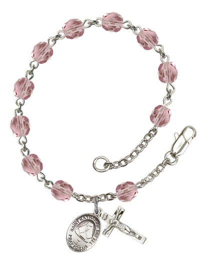 St. Katharine Drexel Rosary Bracelet With 6MM Fire Polished Beads (RB6000AMS9015)
