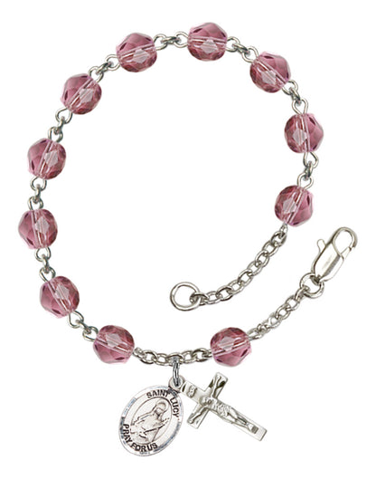 St. Lucy Rosary Bracelet With 6MM Fire Polished Beads (RB6000AMS9422)