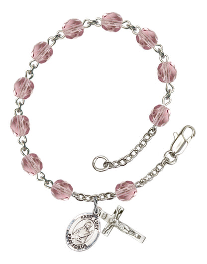 St. Lucy Rosary Bracelet With 6MM Fire Polished Beads (RB6000AMS9422)
