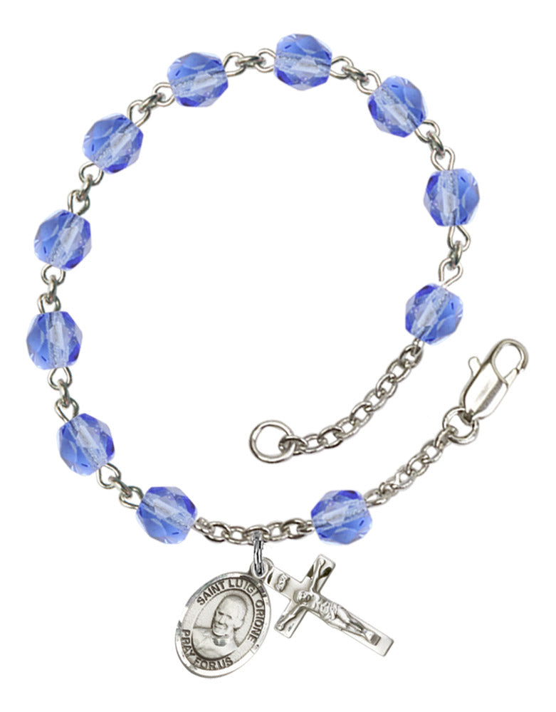 St. Luigi Orione Rosary Bracelet With 6MM Fire Polished Beads (RB6000AMS9326)