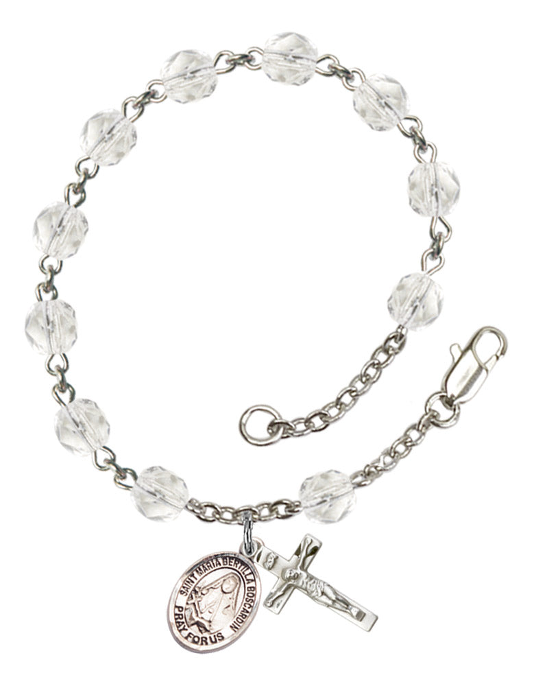 St. Maria Bertilla Boscardin Rosary Bracelet With 6MM Fire Polished Beads (RB6000AMS9428)