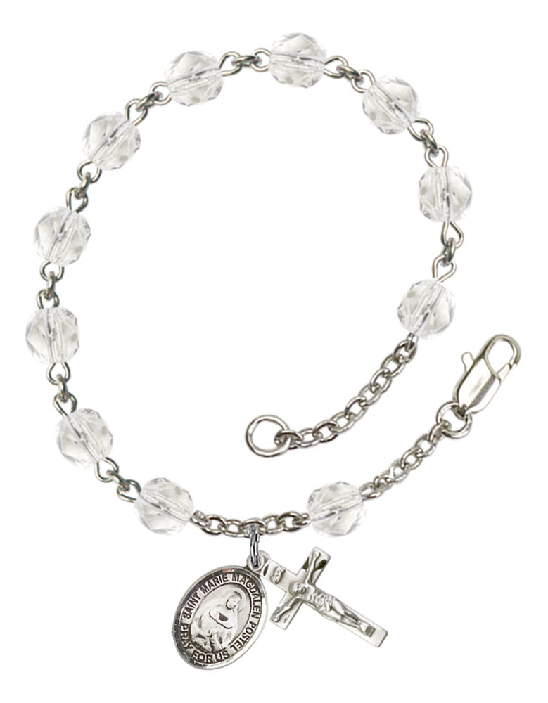 St. Marie Magdalen Postel Rosary Bracelet With 6MM Fire Polished Beads (RB6000AMS9294)