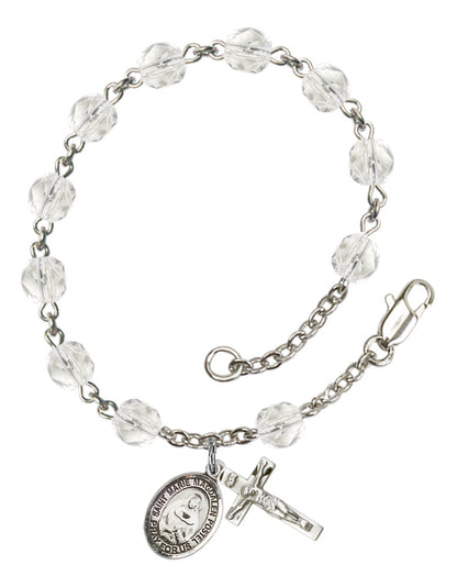 St. Marie Magdalen Postel Rosary Bracelet With 6MM Fire Polished Beads (RB6000AMS9294)