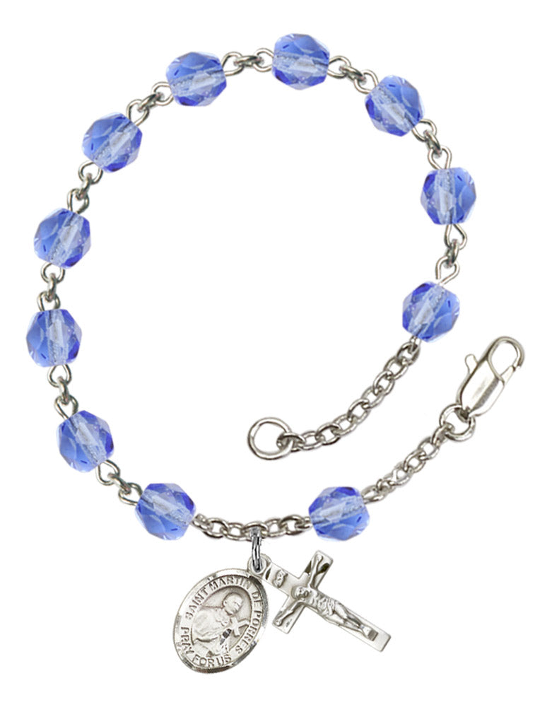 St. Martin De Porres Rosary Bracelet With 6MM Fire Polished Beads (RB6000AMS9089)