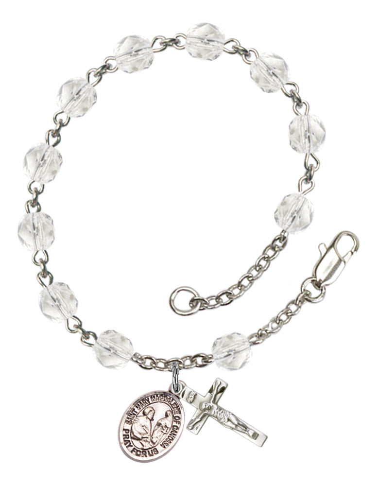 St. Mary Magdalene of Canossa Rosary Bracelet With 6MM Fire Polished Beads (RB6000AMS9429)